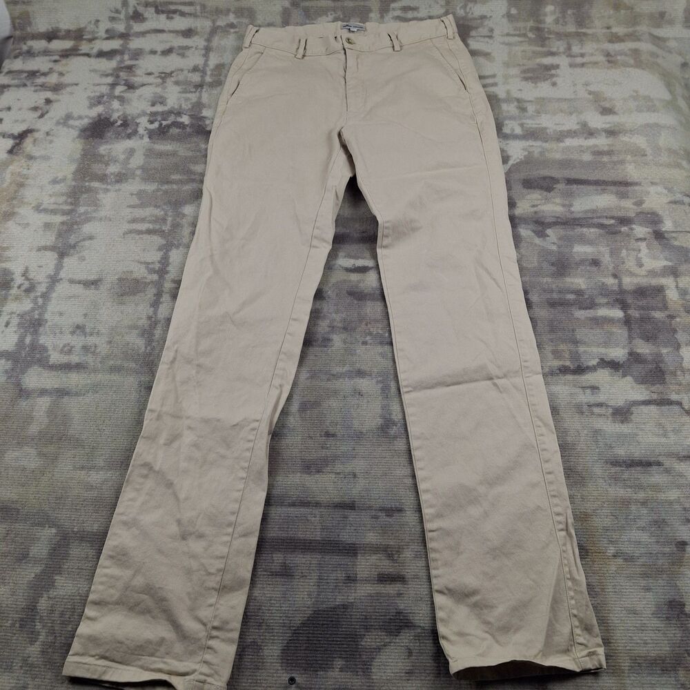 Peter Millar Mens Pants Chino Khaki Beige Stretch Cotton Modal ME0B06